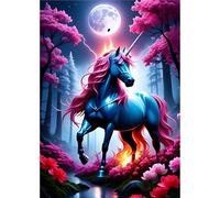 MOGTAA Horse Diamond Art Painting Kits for Adults, Flowers DIY 5D Diamond Painting Kits for Adults Beginners, Full Round Drill Diamond Dots Crystal Craft Kits for Home Decor 30x40 cm