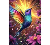 MOGTAA Hummingbird Diamond Art Painting Kits for Adults, Flowers DIY 5D Diamond Painting Kits for Adults Beginners, Full Round Drill Diamond Dots Crystal Craft Kits for Home Decor 30x40 cm