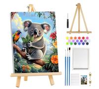 MOGTAA Koala Paint by Numbers for Adults Beginner with Frame, Flowers Painting by Numbers for Adults with Easel, DIY Oil Painting Kits Art Crafts for Home Decor, 8x12in