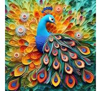 MOGTAA Peacock Diamond Painting for Adults, Colorful Peacock 5D Diamond Art Painting Kits for Beginners, DIY Full Drill Diamond Dots Kits Animal Art Craft for Home Decor 30x30cm