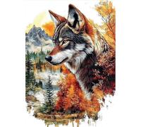 MOGTAA Wolf Diamond Art Painting Kits for Adults, Landscape DIY 5D Diamond Painting Kits for Adults Beginners, Full Drill Diamond Dots Crystal Art Kits for Home Decor Gifts 30x40cm