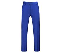 MOGU Mens Slim Fit Front Flat Casual Pants - Blue - 32