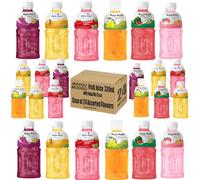 MOGU MOGU Assorted Fruit Juice with Nata De Coco 320mL (24 Bottles) HALAL- | Mixed Flavours- Energy Booster Drink | Full of Fruit Fibres
