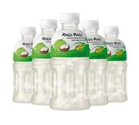 Mogu Mogu Coconut Flavoured Drink with NATA de Coco (Gotta Chew) | On the Go Drink | Jelly Texture | Refreshing Taste | No Added Preservatives and Colours | 320ml x 6 Bottles