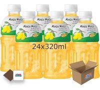 Mogu Mogu Flavored Drinks 24x320ml, MANGO - Nata De Coco Juice - Refreshing Taste - Fun Drinking During Hot Summers Or Take Them On Trips & Picnics Boxed Treatz
