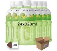Mogu Mogu Flavored Drinks 24x320ml, MELON - Nata De Coco Juice - Refreshing Taste - Fun Drinking During Hot Summers Or Take Them On Trips & Picnics Boxed Treatz