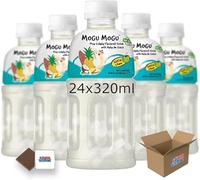 Mogu Mogu Flavored Drinks 24x320ml, PINA COLADA - Nata De Coco Juice - Refreshing Taste - Fun Drinking During Hot Summers Or Take Them On Trips & Picnics Boxed Treatz