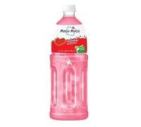 Mogu Mogu Fruit Juice Drinks with Nata De Coco 1L Bottle HALAL - Strawberry Flavour Drink