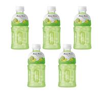 Mogu Mogu Fruit Juice with 25% NATA De Coco | Energy Booster Drink | Full of Fruit Fibres | No Added Preservatives and Colours - 320ml (Melon, 5 Pack)