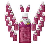 MOGU MOGU Grape Juice with 25% NATA De Coco | Energy Booster Drink | Full of Fruit Fibres - 24x320ML- (Pack of 24, Grape)
