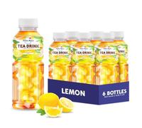 Mogu Mogu Lemon Iced Tea with Nata de Coco (Coconut Jelly) - Chewy Bubble Tea Alternative, Refreshing Drink, 6 Pack Bottles, 15.3 fl oz Each (450ml)