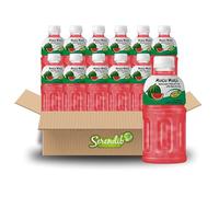 Mogu Mogu Nata De Coco Drink Jelly Texture Fun Refreshment 320ml (Pack of 12, Watermelon Flavoured)