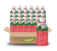 Mogu Mogu Nata De Coco Drink Jelly Texture Fun Refreshment 320ml (Pack of 24, Watermelon Flavoured)