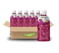 Mogu Mogu Nata De Coco Drink Jelly Texture Fun Refreshment 320ml (Pack of 6, Grapes Flavoured)