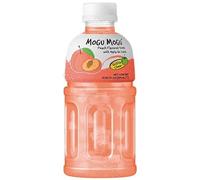 Mogu Mogu Nata De Coco Peach Flavored Drink | 320ml | Mogu Mogu Flavored Drinks | Nata De Coco | Jelly Texture | Refreshing Taste | Pack of 3 | Peach | Bottled Drink