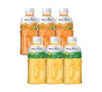 Mogu Mogu Orange and Mango Juice 25% with NATA De Coco | Energy Booster Drink | Full Fruit Fibres | No Added Preservatives and Colours - (Pack of 6, 320 ml Each)