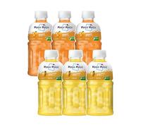 Mogu Mogu Orange and Pineapple Juice 25% with NATA de | Energy Booster Drink | Full Fruit Fibres | No Added Preservatives and Colours - (Pack of 6, 320 ml Each)
