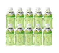 Mogu Mogu Varied Flavored Drinks - Nata De Coco Juice - Jelly Texture - Refreshing Taste - Fun Drinking During Hot Summers Or Take Them on Trip & Picnics (Melon 330ML, Pack of 10)