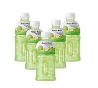 Mogu Mogu Varied Flavored Drinks - Nata De Coco Juice - Jelly Texture - Refreshing Taste - Fun Drinking During Hot Summers Or Take Them on Trip & Picnics (Melon 330ML, Pack of 5)