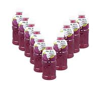 Mogu Mogu Varied Flavored Drinks - Nata De Coco Juice - Jelly Texture - Refreshing Taste - Fun Drinking During Hot Summers Or Take Them on Trip & Picnics (Grape 320ML, Pack of 10)