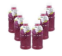 Mogu Mogu Varied Flavored Drinks - Nata De Coco Juice - Jelly Texture - Refreshing Taste - Fun Drinking During Hot Summers Or Take Them on Trip & Picnics (Grape 320ML, Pack of 6)