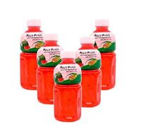 Mogu Mogu Varied Flavored Drinks - Nata De Coco Juice - Jelly Texture - Refreshing Taste - Fun Drinking During Hot Summers Or Take Them on Trip & Picnics (Watermelon 320ML, Pack of 5)