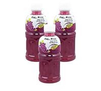 Mogu Mogu Varied Flavored Drinks - Nata De Coco Juice - Jelly Texture - Refreshing Taste - Fun Drinking During Hot Summers Or Take Them on Trip & Picnics (Grape 320ML, Pack of 3)