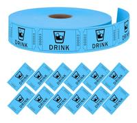 Moguri 1000 Raffle Tickets, Drink, Blue, Single Roll for Events, Entry, Class Reward, Fundraiser & Prizes