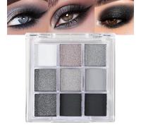 Moguri 9 Colors Black Smokey Grey Gray Silver Glitter Shimmer Eye Shadow Makeup Palette Pigmented Black Matte Metallic Eyeshadow Makeup Palette sombra negra para ojos para