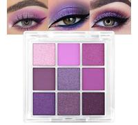 Moguri 9 Colors Purple Violet Lavender Glitter Shimmer Sparkly Eyeshadow Mermaid Halloween Makeup Palette for women Highly Pigmented Waterproof Mauve Bright Purple Pink Sparkling Eye Shadow
