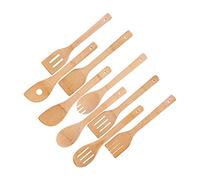 Mogzank 9 Piece Bamboo Cutlery Set Kitchen Cooking Utensils Spoon Non-Stick Wooden Shovel Spoon Suitable for Home Kitchen