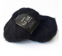 Mohair and Silk Yarn Drops Kid-Silk, 0 or Lace, 2 Ply, 0.9 oz 230 Yards per Ball (02 Black)
