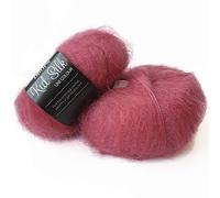Mohair and Silk Yarn Drops Kid-Silk, 0 or Lace, 2 Ply, 0.9 oz 230 Yards per Ball (32 Raspberry)