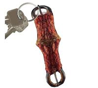 Mohair Keyring - Small Cotton Rope Pendant - Lightweight and Handmade - Western Cowboy Style Key Accessory for Birthday Lovers Holiday Backpack for Indoor Use and, Red and Brown, riferimento alla