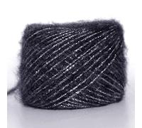 Mohair Metallized Thread Yarn 50g Coarse Mercerized Knitting Acrylic Chenille Burly Spun Crochet(Dark Grey)