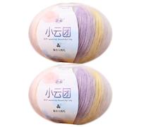 Mohair Yarn, Soft Knitting Yarn 50g Crochet Yarn Gradient Rainbow Fiber Warm Wool Ball for Shawl Scarf