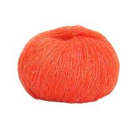 Mohair Yarn with Sequins, Soft Lightweight Hand Knitwear Yarn DIY Shawl Scarf Crochet Thread (Colorful Oranges)