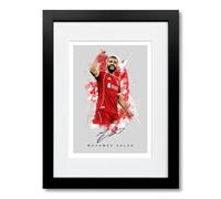 Mohamed Mo Salah Liverpool Signed Photo Poster Print Picture Display Framed Autograph Memorabilia for Football Fans Gift Egypt (A4 Framed & Mounted Grey)