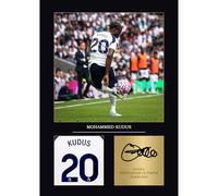 Mohammed Kudus Gift Signed A4 Print Display Unframed Spurs Gifts For Boys Digitally Reproduced Signature Tottenham Hotspur Gifts For Boys (Unframed)