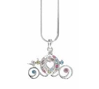 Mohani Gift Jewelry Disney Cinderella Pumpkin Carriage Pendant Necklace, rhodium-plated, crysyal, rhodium-plated, crysyal