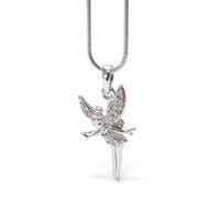 Mohani Gift Jewelry Disney Tinkerbell Wendy Fairy Wings Cubic Zirconia Crystal Pendant Necklace, Crystal, Cubic Zirconia