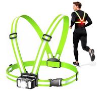 Mohard 550LM Running Lights for Runners with Side Light & Rear Light, [7+2 Modes] 360° Reflective Running Vest, IPX4 Waterproof, 45° Adjustable Rechargeable Running Torch for Walking/Cycling/Hiking