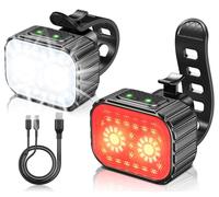 Mohard Bike Lights Set, Ultra Bright USB Rechargeable Cycle Lights Front and Back Navigation Light for Night Riding, IPX6 Waterproof Mountain Bicycle Light, 8/12 Modes, 58Hrs Runtime, Durable