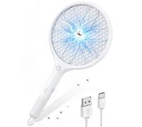 Mohard Electric Fly Zapper, 4000V Bug Swatter Racket Mosquito Killer, USB-C Rechargeable with Safe 3-Layer Mesh & LED Light, Lightweight Handy Fly Bat for Indoor, Outdoor, Home & Camping