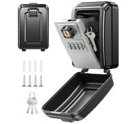 Mohard Key Safe Wall Mounted with Resettable Spare Key, 4 Digit Combination Key Lock Box Outdoor, Heavy Duty Weatherproof Large Capacity Keysafe Storage Key Box for Home, Apartment, Office, Garage