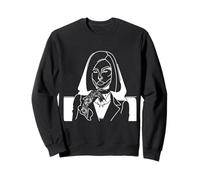 Mohawk Girl Line Art Punk Portrait Drawing Sweatshirt