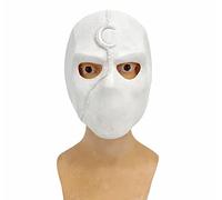 MOHDHAF -Hworks Moon Knight Mask White Latex Full Face Mask Cosplay Costume Props for Halloween