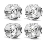 MOHERO 2.2" Beadlock Wheels Rims for 1/10 Scale RC Crawler Car Axial Wraith TRX-4 D90 Pack of 4 (Silver)