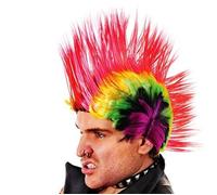 Mohican Wig~Multi-Coloured Rainbow~Mohawk~Punk Fancy Dress Rocker Wig~New