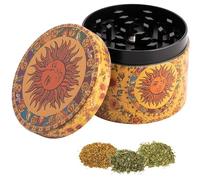mohito 4 in 1 50 mm Grinder Pollen Spices Herbs Grinder Metal Grinder for Spices Herbs Pollen and Vanilla - Yellow
